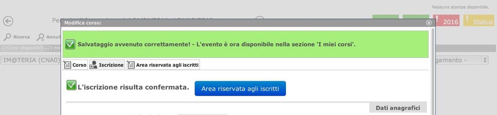 Nella tua pagina personale con l'elenco dei corsi frequentati comparirà anche La riforma della