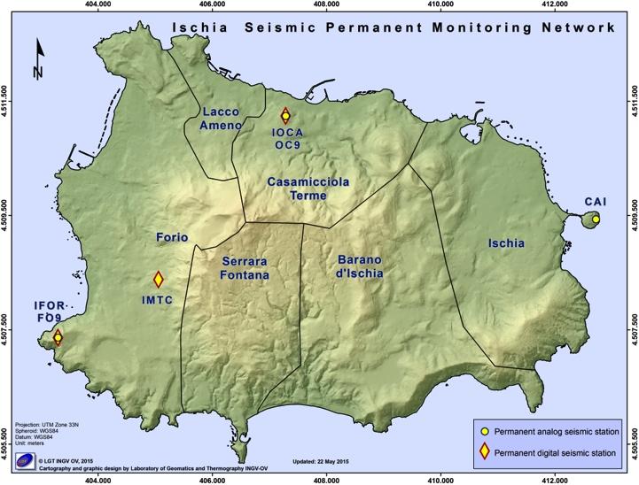3 ISCHIA Nel corso del mese di agosto, ad Ischia, sono stati registrati 2 terremoti di bassa magnitudo (Mmax=2.3).