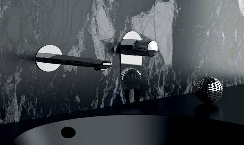 Senza scarico e senza foro sul corpo. Without waste and without body hole. FU607 FU607B Con scarico click-clack. With click-clack waste. Senza scarico. Without waste. FU632 Miscelatore monocomando a incasso per lavabo, con piastra orizzontale in ottone cromato.