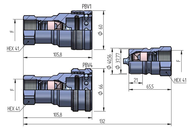 105 DN25 - BG 5 - ISO 25 BSP 1" DIN 3852-2-X.2525.002 860 18.2525.003 355 30 NPT 1" ANSI B1.20.