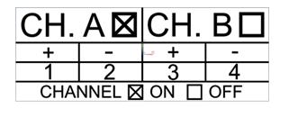 cablaggio in base alle opzioni disponibili. Figura 3-5: Identificazione dei canali attivati 3.