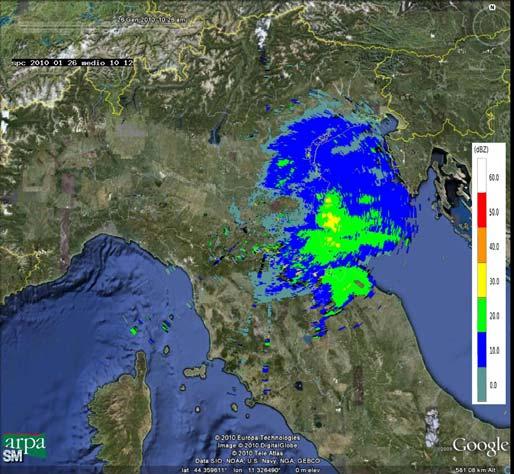 Rapporto radar dell evento meteorologico del 25-27 gennaio 2010 1 Descrizione dell evento Tipo evento Data e Ora Inizio Fine sulla Regione Emilia Romagna 1.