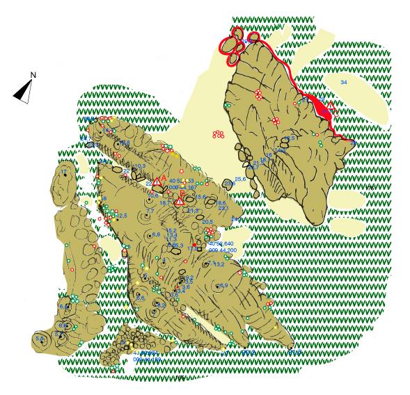 Come si osserva dalle mappe i percorsi utilizzati sono differenti tra loro e si distribuiscono sull intero sito.