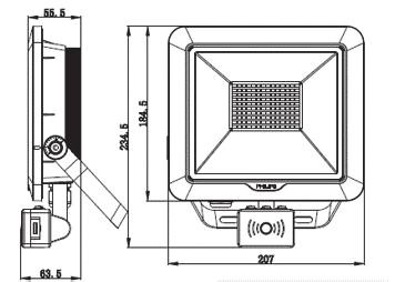 LED25/840 PSU VWB100 MDU 38488399 Ledinaire Proiettore con sensore di movimento 912401483143 BVP105 LED45/840 PSU VWB100 MDU 38490699 Ledinaire Proiettore mini 170 136 129 236 185