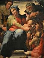 Pellegrino Tibaldi, Sacra Famiglia con i santi Caterina e Giovanni Battista, olio su tavola, cm
