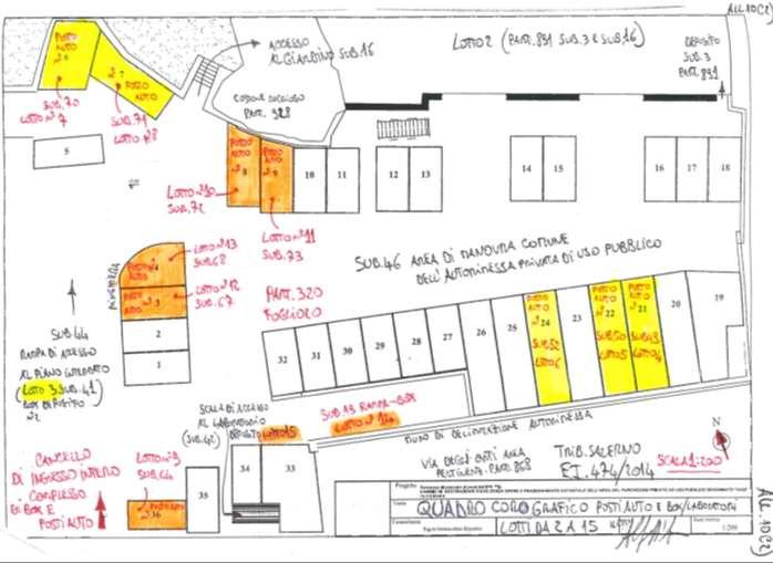 LOTTO 4 OGGETTO di E.I. 474/2014 INQUADRAMENTO TERRITORIALE LOTTO 4: Il Lotto 4 di cui alla presente E.I. 474/2014 rientra in un complesso di parcheggi, box e posti auto, ubicato in Via Degli Orti 16, in zona urbana centralissima dell abitato di Maiori, prossima a Duomo S.