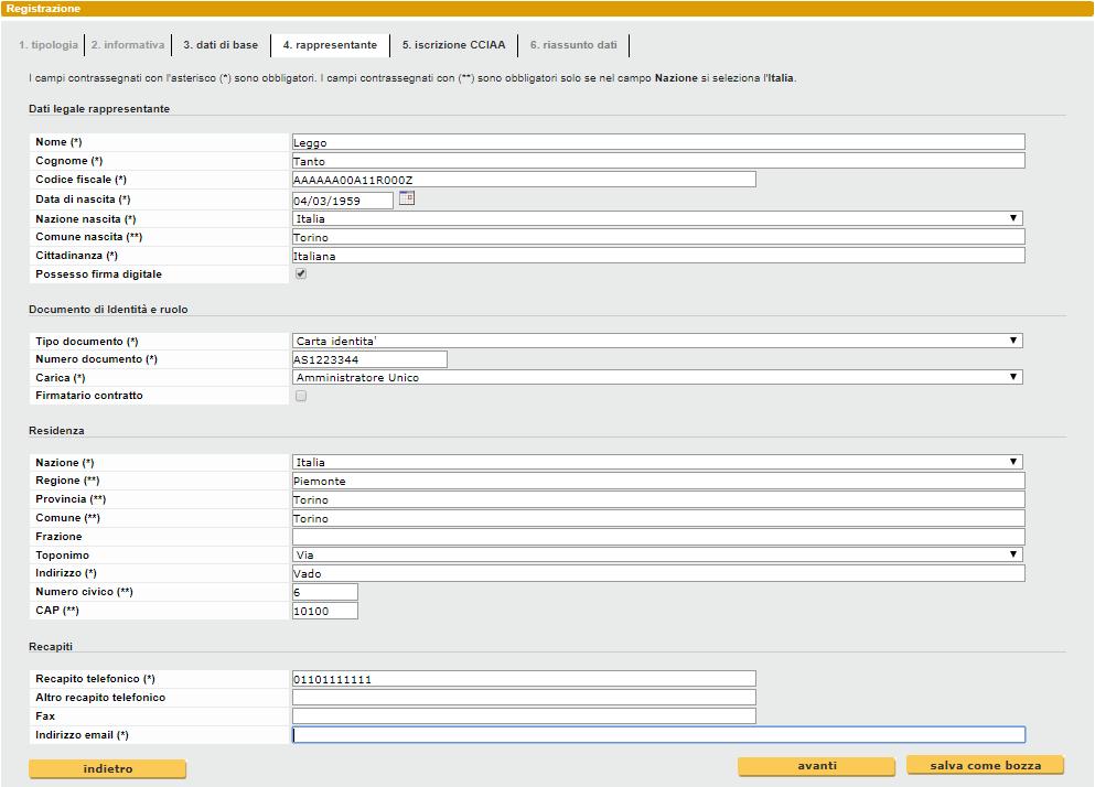 Terminato inserimento, cliccare Avanti per