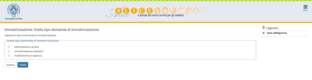 GUIDA PRATICA FASE TELEMATICA DI IMMATRICOLAZIONE alle scuole di specializzazione di area sanitaria Collegarsi al sito www.studenti.unipi.