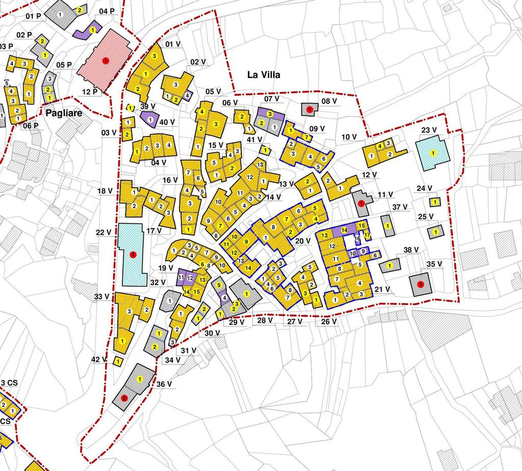 La Villa scala 1:1 000 0 8 L elaborato individua, definisce e classifica le modalità di attuazione del, distinguendo gli interventi singoli da quelli in forma associata, nonché gli interventi