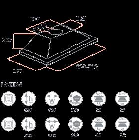 Luci Luci LED Qualità filtro Foro d uscita Sezioni camino Dimensione box Peso Funzione filtro Coppia