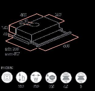 1 300 m3/h Velocità Luci Copriluce Qualità filtro Foro d uscita Dimensione box
