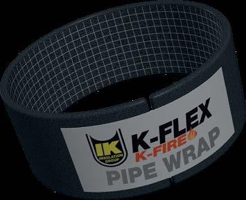 K-FLEX } K-FIRE PIPE WRAP PIPE WRAP è un dispositivo di chiusura per tubazioni ideato per sigillare attraversamenti di tubazioni combustibili, tubazioni combustibili coibentate in pareti e solette.