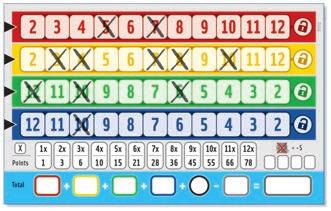Segnare i numeri Durante la partita i numeri vanno segnati di norma con una crocetta da sinistra a destra in ciascuna delle righe a colori.