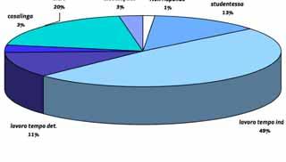 8% NON RISPONDE 1% STUDENTESSA 13% LAVORO TEMP INDET 49%