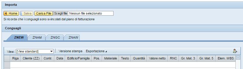 Inserire i Conguagli Attraverso il pulsante «Conguagli» si accede all area dove effettuare il caricamento.