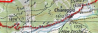 Imbocchiamo l Alta Via (triangoli gialli) verso sud; con una lunga serie di tornanti il sentiero continua, in rapida discesa, fino ad uscire alla parte alta dei prati in località La Corte (1638 mslm).