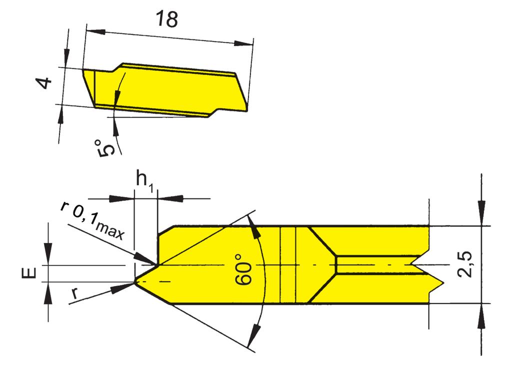 Filetage (extérieur) profil plein Filettatura (esterna) Profilo completo Filetage ISO-métrique Filettatura ISO-Metrica Pas Passo 0,5-1,5 mm präzisionsgeschliffen precision ground pour per H R =