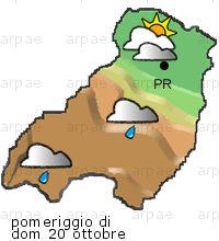 bollettino meteo per la provincia di Parma weather forecast for the Parma province Temp MAX 21 C 17 C Pioggia Rain 1mm 0mm Vento Wind 30km/h 36km/h Temp.