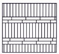 Per mantenere il modulo degli schemi di posa indicati la fuga sarà di dimensioni variabili. When laying rectangular tiles we racommend not to stagger tiles by more than 6-10 cm (2-4 ).
