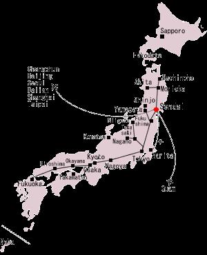 Lo SHINKANSEN Tokio-Morioka La linea ferroviaria è lunga circa 500 km; I treni sono in media lunghi 250 m ed hanno una velocità media di 200 km/h (250 km/h di crociera) La