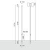 4,77m, in unico tronco costruito utilizzando tubi saldati infissione diretta nel blocco di cls per 0,50m: si consiglia l'uso in plinto di cemento armato di dimensioni 1mx 1m h 0,7m.