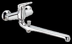 Single lever deck bath/shower mixer serie Remix with diverter, with casted spout