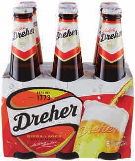 BIRRA DREHER 6x330 ml 4,36 3,86 1,95 al litro WHISKY