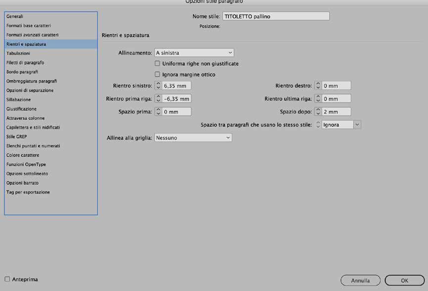 INDESIGN CC 2019 SPAZIO TRA GLI STILI DI PARAGRAFO Scegliere se lo spazio ha effetto Ora si può scegliere se lo spazio prima o dopo ha effetto sul testo che usa lo stesso stile.