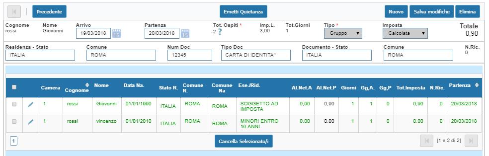 Si ottiene questo. L operazione è terminata e si può, facoltativamente, stampare una ricevuta cliccando su Emetti Quietanza.