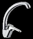 Altezza canna: 16 cm - Interasse: 22,5 cm. Single-lever sink mixer with swiveling spout. Spout height: 16 cm - Interaxis: 22,5 cm.