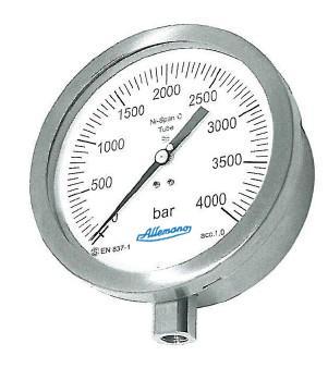 SF 316 Manometro a fronte solido con attacco radiale Solid front pressure gauge with bottom connection Attacco di pressione per