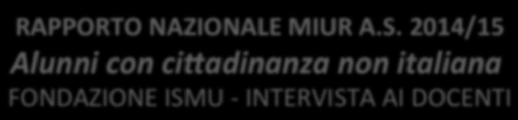 RAPPORTO NAZIONALE MIUR A.S.