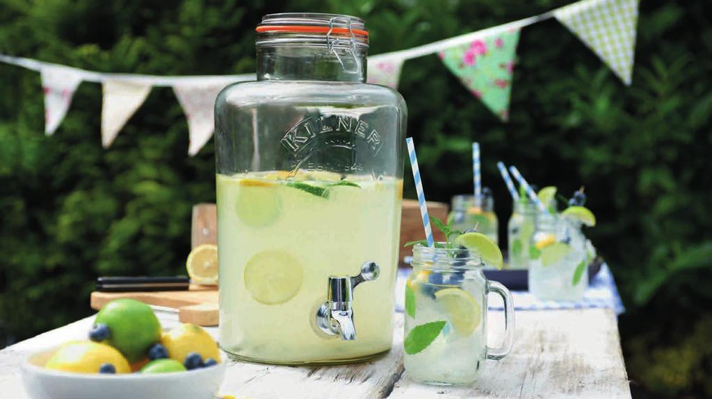 28 La linea Kilner Dispenser con la sue forme curve, è ideale per eventi con tante persone come matrimoni e feste con amici.