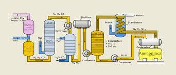 A livello industriale l ammoniaca viene prodotta dal PROCESSO HABER-BOSCH (dal nome di chi ha sviluppato il procedimento nel 1912 Haber, e di chi ha messo a punto l apparecchiatura su scala