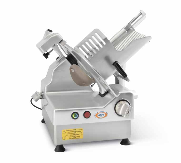 9300 G COMFORT Affettatrice semi-auto / Semi-auto slicer Taglio automatico, di grande capacità e precisione, ottimizzato con velocità del carrello e lunghezza di corsa Dispositivo fermo merce, piatto