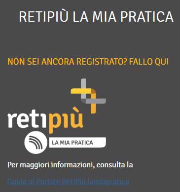 2 caso: registrazione solo clienti finali che gestiscono in autonomia la richiesta di connessione dell impianto produzione Accedendo al sito internet www.retipiu.