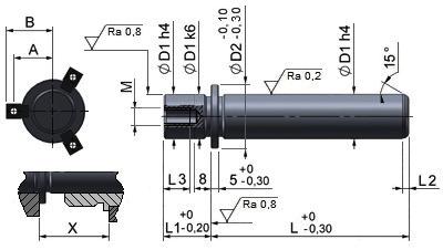 colonna di guida estraibile eco -7 removable guide pillar ausziehbare führungssäule Da tempra superficiale For surface temper Für oberflächliche Härtung Superficie HRC 60-63 Resistenza al cuore