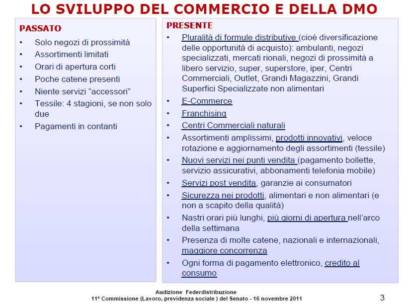 questo settore La liberalizzazione degli orari, in particolare l estensione serale degli orari di apertura e il lavoro domenicale, ha un effetto complessivamente negativo sulla qualità della vita dei