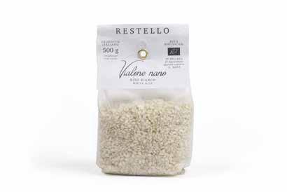20 NOVITÀ Riso biologico vialone nano delle terre di Verona "Restello" 500 g Confezione di riso vialone nano da 500 g ideale per risotti.