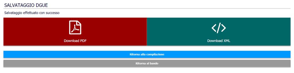 Il file scaricato deve essere firmato digitalmente e inserito nella Busta A