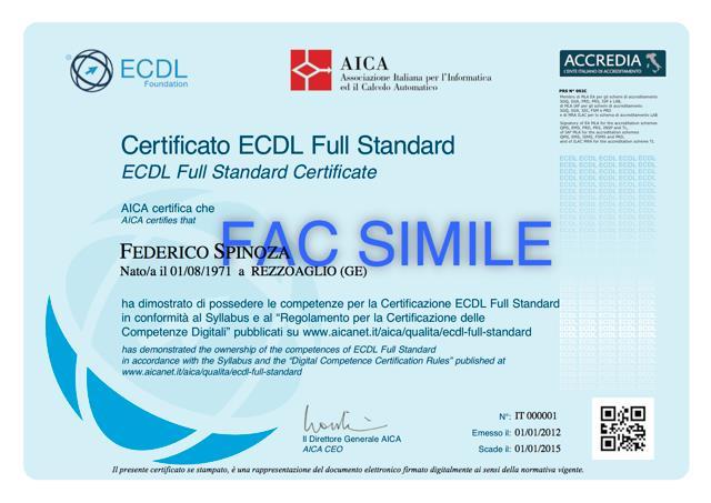 Iter di certificazione di max 5 anni La Skills Card non scade, ma per conseguire l ECDL Full Standard tutti e sette gli esami devono essere superati entro 5 anni