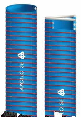 Tubi di Aspirazione SPURGHI APOLLO SE Colore: azzurro con riga rossa estrusa. Temperatura di impiego: -25 C +60 C Caratteristiche: tubo in PVC rinforzato con spirale in PVC rigido antiurto.