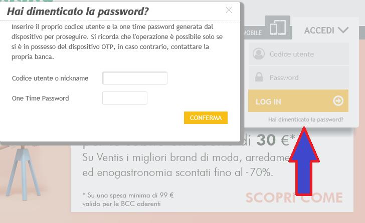 Reset Password e Servizio Assistenza Utenti Per effettuare il Reset della Password, risulta necessario cliccare il pulsante Hai dimenticato la password?