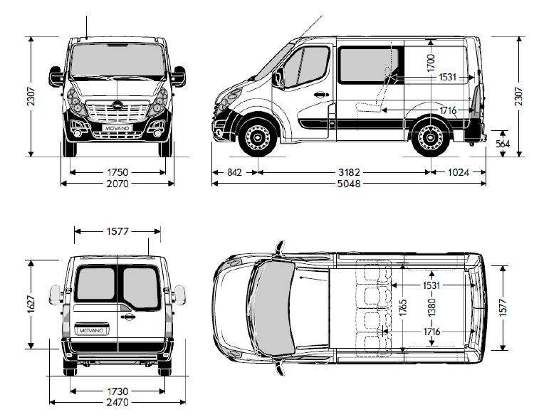 MOVANO DIMENSIONI Furgone