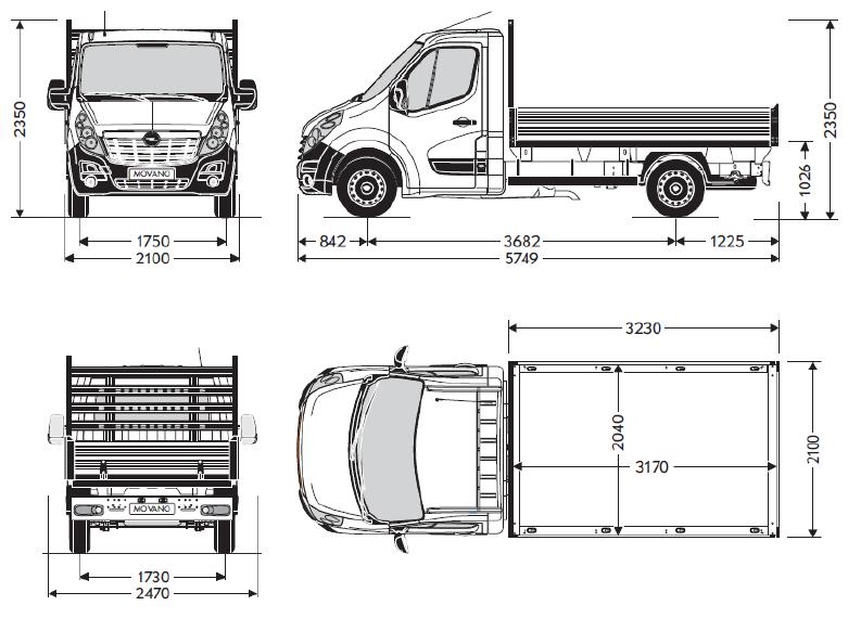 MOVANO DIMENSIONI Fisso - L2 T.