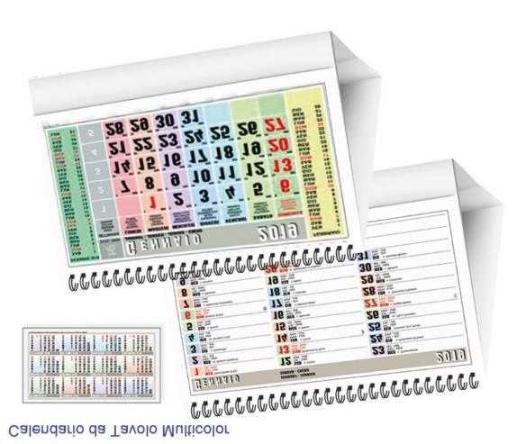 CALENDARIO DA TAVOLO MULTICOLOR - Trimensile 12 fogli -