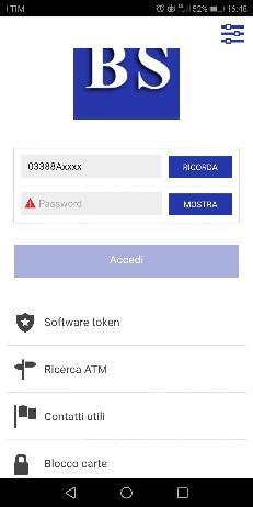 Token Sw RSA TS100S TOKEN VIRTUALE Il Token Sw RSA TS100S è utilizzabile con uno smartphone o con un tablet dotato di connessione dati.