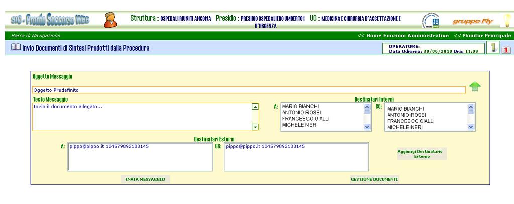 Fig.9 Maschera per l invio dei documenti ai