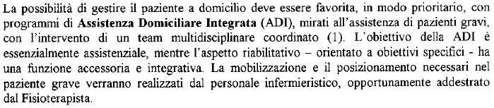 Il percorso riabilitativo - domiciliare Accordo tra il Ministro della salute, le Regioni e le Provincie autonome di Trento e