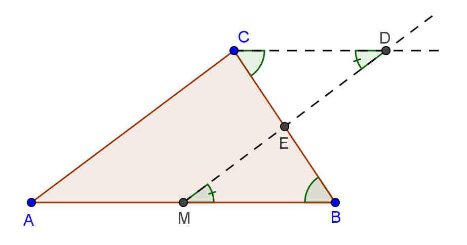 Teorema Un triangolo è equivalente ad un parallelogramma di altezza congruente e base congruente a metà di quella del triangolo.